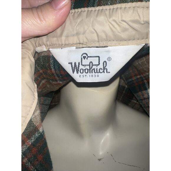 Vintage 70s Woolrich Shirt Plaid Wool Brown Green Red Sz M - Picture 5 of 8